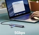 USB-хаб UGREEN CM512 7-в-1 USB-C з HDMI 4K30Hz, LAN RJ-45, SD/TF, 2×USB 3.2, PD 100W для ноутбуків і MacBook (сірий) - зображення 4