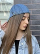 Женская кепка-хулиганка канголка кепка джинсовая синяя - изображение 4