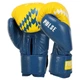 Перчатки боксерские кожаные на липучке Fistrage Fight Gear 7828 размер 12 унций Blue-Yellow - изображение 2