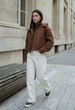 Женская куртка стаф коричневая замшевая элегантная Staff sli brown L (387449) - изображение 3