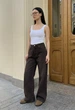 Джинси Жіночі Стаф Темно-коричневі Широкі Джинсові Штани Staff 46 Dark Brown Wide Leg 40 (387531) - зображення 1