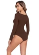 Женский боди с длинным рукавом и слипами 12026 Elegance and Comfort (2018-48-02) Коричневый 48 No Brand (XL) - изображение 7