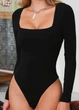 Женский боди с длинным рукавом и слипами 12026 Elegance and Comfort (2018-48-01) Черный 48 No Brand (XL) - изображение 1