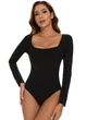 Женский боди с длинным рукавом и слипами 12026 Elegance and Comfort (2018-48-01) Черный 48 No Brand (XL) - изображение 6