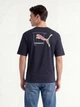 Футболка хлопковая длинная мужская Puma Graphics 69178316 2XL New Navy с принтом (4069161716379) - изображение 2