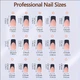 Гелевые типсы для наращивания Soft Gel с французским маникюром матовые квадрат L 150 шт бежевые с чёрным френчем (0017) - изображение 3