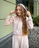 Женский костюм из велюра кофта на змейке с капюшоном и штаны-палаццо Капучино Maybel M 220/1 (3791_2) - изображение 4