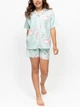 Піжама для дівчинки (сорочка+шорти) Cyberjammies Francesca 7241 на гудзиках англійська якість 10-11 лет/146 см М'ятний з принтом фламінго (5051877653979) - изображение 2