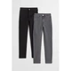 Набір із 2-х пар Джинсів Skinny Fit High Jeans для дівчаток H&M 140 (9-10 років) Чорний/Сірий - зображення 1