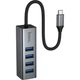 USB-хаб Hoco HB1C 4-in-1 converter(Type-C to USB3.0*4) Gray - зображення 1