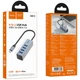 USB-хаб Hoco HB1C 4-in-1 converter(Type-C to USB3.0*4) Gray - зображення 2