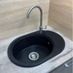 Кухонная мойка Adamant OVALE черная 610x420x180 мм, с крылом 61 см - изображение 2