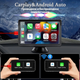 Беспроводной автомобильный экран CarPlay / Портативный автомобильный видеоплеер, совместимый с Apple CarPlay и Android Auto, 7-дюймовый сенсорный IPS-экран для автомобильной стереосистемы с GPS-навига - изображение 3