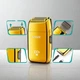 Електробритва сіткова VGR V-399 Gold подвійне лезо LED дисплей USB акумуляторна бритва для обличчя та голови IPX6 вологе та сухе гоління висувний тример титанові леза шейвер для чоловіків - изображение 2