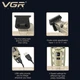 Бездротовий тример VGR V-901 для бороди та вусів акумуляторний машинка для стрижки волосся з LED дисплеєм керамічні леза насадки USB Type-C автономність 240 хвилин - изображение 5