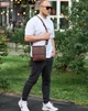 Барсетка с клапаном через плечо из гладкой кожи Tiding Bag TD-81020 24х20х6 коричневая (JDT-0850052) - изображение 10
