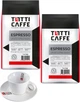Набор TOTTI Caffe Кофе в зернах Espresso 1 кг х 2 шт + Чашка с блюдцем для капучино (8720254065991) - изображение 1