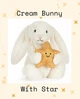 М'який зайчик із зірочкою плюшева іграшка 23см Jellycat Сором'язливий білий кролик із зіркою в лапках Jcr23 - зображення 7