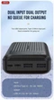 Повербанк XO 3OZP8 20000 mAh, Power Bank з LED-дисплеєм, 2 USB, Type-C, швидка зарядка 2A, чорний - зображення 3