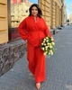 Костюм-двойка женский льняной бохо с жакетом на запах и широкими брюками весенне-летний G&M k-129119 50-52 Размер цвет оранжевый - изображение 1