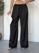 Брюки женские из дабл шелка палаццо на резинке с высокой посадкой свободного кроя весенние G&M k-128907 48-52 Размер цвет черный - изображение 3