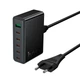 Зарядний пристрій Hoco C152A 1USB/5Type-C QC/PD 70W Black - зображення 1