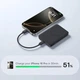 Павербанк з бездротовою зарядкою Qi 15W Baseus 10000mAh 22.5W EnerFill FM11 Ultra-Mini Magnetic 2в1 QC3.0+PD3.0 (E0026602) Grey - изображение 5
