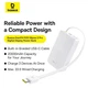 Павербанк Baseus 20000 mAh 22.5W EnerFill FC51 Bipow 2 Pro Зовнішній акумулятор PowerBank з швидкою зарядкою QC3.0+PD3.0 та Type-C кабелем (E0027700) White - зображення 15