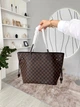 Сумка жіноча шопер + монетниця Louis Vuitton Neverfull коричнева (024) - зображення 2