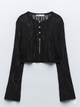 Укорочений напівпрозорий кардиган Zara 4331/103 XS Чорний (04331103800XS) - изображение 3