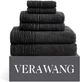 Vera Wang махровые полотенца из плотного 100% хлопка 570 г/м² (6 штук – комплект для двух человек) – черный - изображение 1