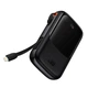 Повербанк BASEUS Qpow Pro Digital Display Fast Charge Power Bank (With Lightning Cable) 10000mAh, USB/Type-C/Lightning, 20W/5A, PD/QC, black - зображення 3