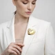 Брошь из стали BROCHE бижутерия Модерн Открытое сердце золотистая BRBF115411 - изображение 2