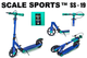 Двухколесный самокат Scale Sports SS-19 Синий с ручным тормозом — городской складной самокат для подростков и взрослых - изображение 2