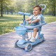 Детский самокат Scooter Smart 5 в 1 Голубой с родительской ручкой, защитным бортиком, LED подсветкой — трансформер от 10 месяцев - изображение 3