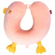 Подушка для шеи Duck U-образная детская ортопедическая с эффектом памяти memory foam мягкий плюш утенок удобная для путешествий поездок в самолете и поезде легкая компактная для дома Розовый - изображение 1