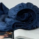 Простирадло на резинці Moon&Star Navy Blue Сатин Premium 70х190х10 см (MS-850003900) - зображення 4