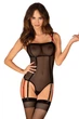 Прозрачное боди с пажами для чулок Obsessive 44/46(M/L) Черный (100915) - изображение 1
