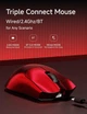 Ігрова бездротова мишка EWEADN S9 Pro /Три режими підключення / Сенсор PAW3395 / 26000 DPI / Red - зображення 7