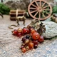 Серьги ягодная гроздь натуральный камень сердолик - изображение 2