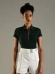 Жіноча футболка поло Tommy Hilfiger, slim fit, темно-зелена, розмір XL - зображення 1