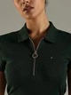 Жіноча футболка поло Tommy Hilfiger, slim fit, темно-зелена, розмір XL - зображення 5