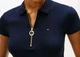 Жіноча футболка поло Tommy Hilfiger, slim fit, темно-синя , розмір 2XL - изображение 2