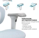 Кресло компьютерное офисное эргономичное OfficePro Elite OC950GLB Gray/Light Blue - изображение 8