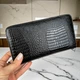Женский кожаный кошелек лаковый стиль Шанель, клатч рептилия в коробке Chanel Черный - изображение 2