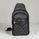 Мужская сумка бананка стиль Гуччи на грудь, сумка-бананка слинг Gucci премиум качество - изображение 1