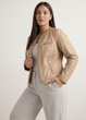 OCHNIK Жіноча шкіряна куртка PLUS SIZE KURDS-0154L-1B 3XL бежева - изображение 1