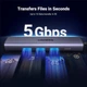 Адаптер UGREEN 60554, Space Grey, 5-в-1 USB-Ethernet, 3хUSB 3.0, Gigabit RJ45, USB-C питания, Plug & Play - изображение 4