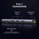Адаптер UGREEN 60554, Space Grey, 5-в-1 USB-Ethernet, 3хUSB 3.0, Gigabit RJ45, USB-C питания, Plug & Play - изображение 5