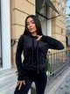 Жіночий спортивний велюровий костюм (худі+штани) Uaclothes 46-48 Чорний (like37609-180411350) - изображение 2
